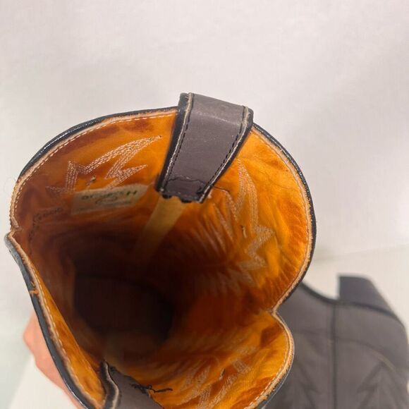 Double H Grey Leather Tall Western Heeled Cowboy Boots - Picture 14 of 14